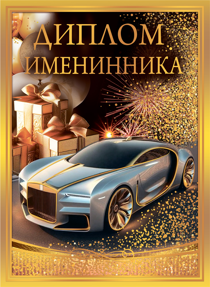 

1.0000245 Диплом А5 Именинника (муж) Фольга